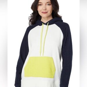 NWT Outerknown Ladies Navy and White Hoodie with Neon Accents Hoodie